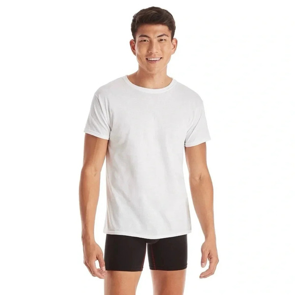 Hanes 4 pack White Crew Neck Tee Shirts - Picture 2 of 4